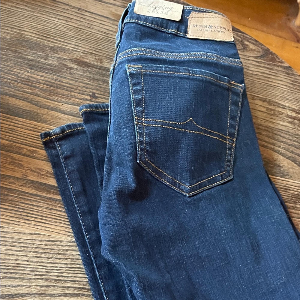 NWT Denim & Supply Ralph Lauren Dark Blue Denim jeans/leggings sz 28”x 32”